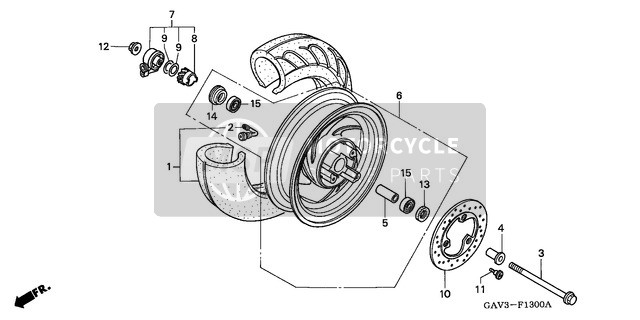 Honda SJ50 1995 Ruota anteriore per un 1995 Honda SJ50